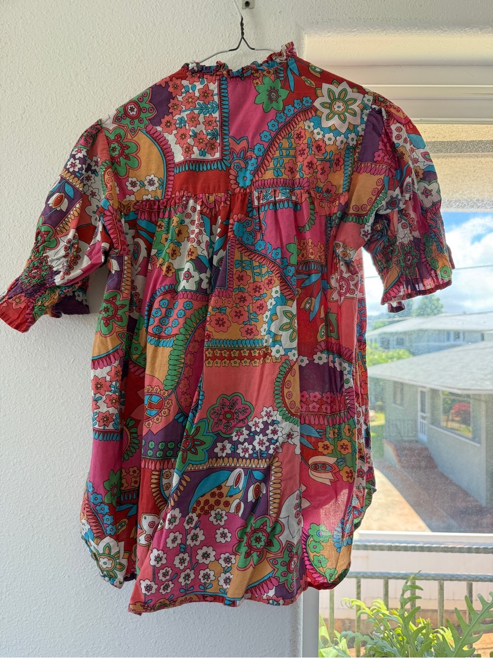Mille Vibrant Floral Paisley Boho Blouse - Pink Multi - Picture 2 of 3